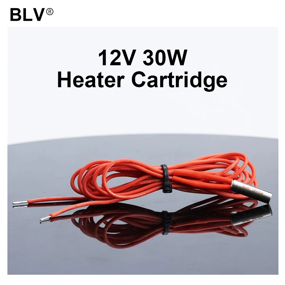 BLV&reg; Red Cartridge Heater Collection 12V 30W / 12V 40W / 24V 40W 24V 70W /12V 80W /24V 80W 100CM for Super Volcano Heat block
