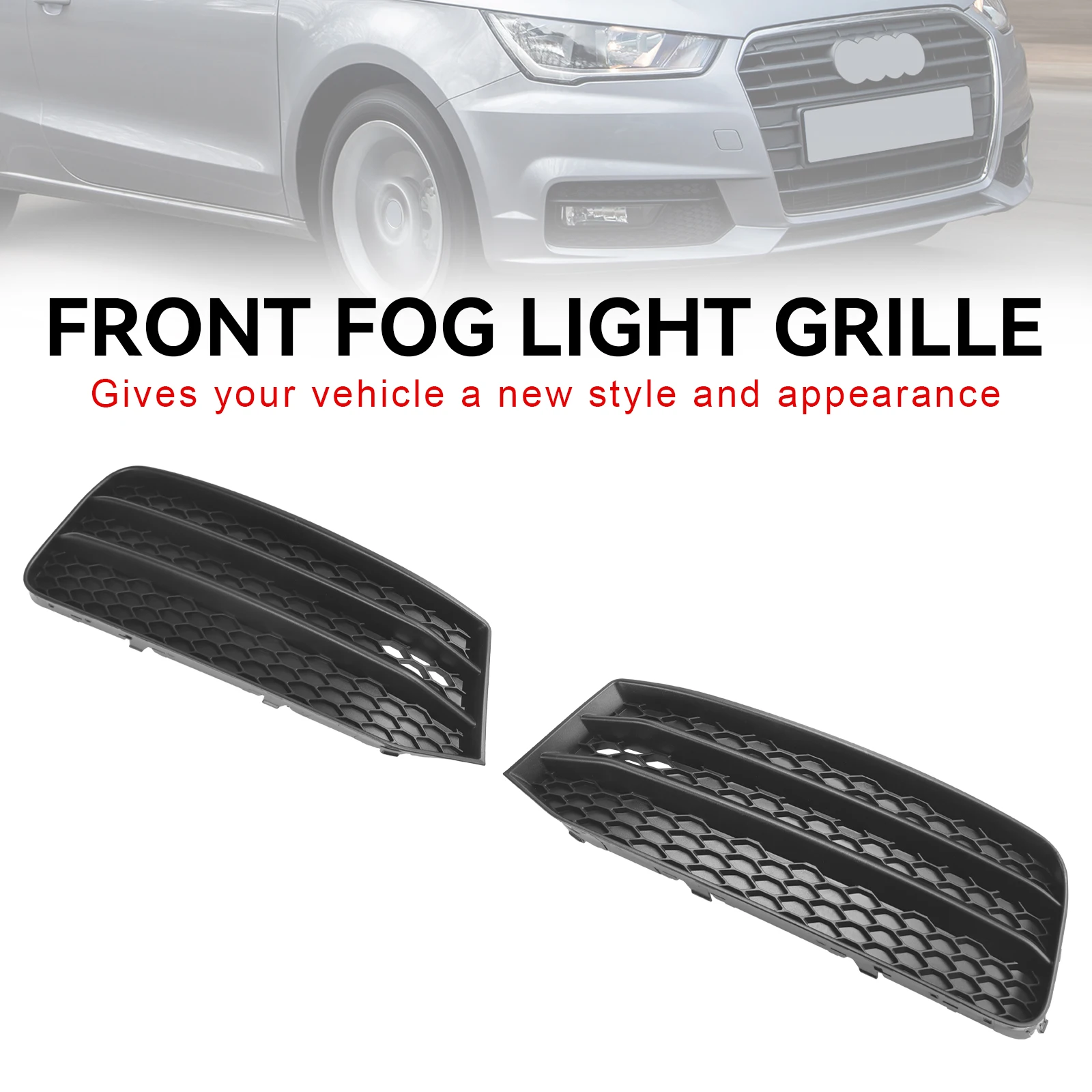 Artudatech 2 Stück Frontstoßstangen-Nebelscheinwerfer-Abdeckung, Grill, passend für Audi A1 8X 2015–2018 – Detail 5