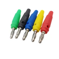 4mm Banana Plugs Male Stackable Screw Type Solderless Connector 4mm Test Banana Plug Red / Green / Blue / Yellow / Black 2