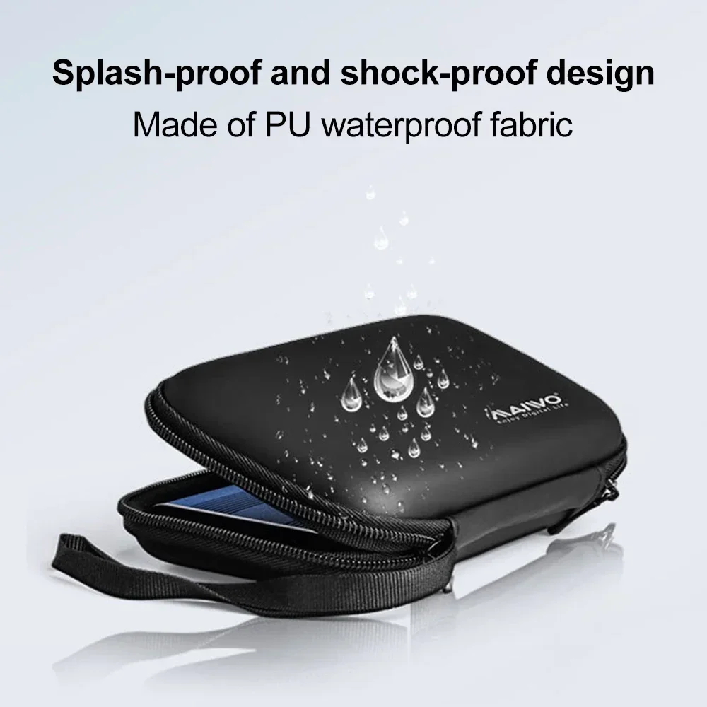 MAIWO Hard Disk Drive Case for 2.5 inch External Hard Drive Portable HDD SSD Box for Power Bank Storage Case Travel Bag Black