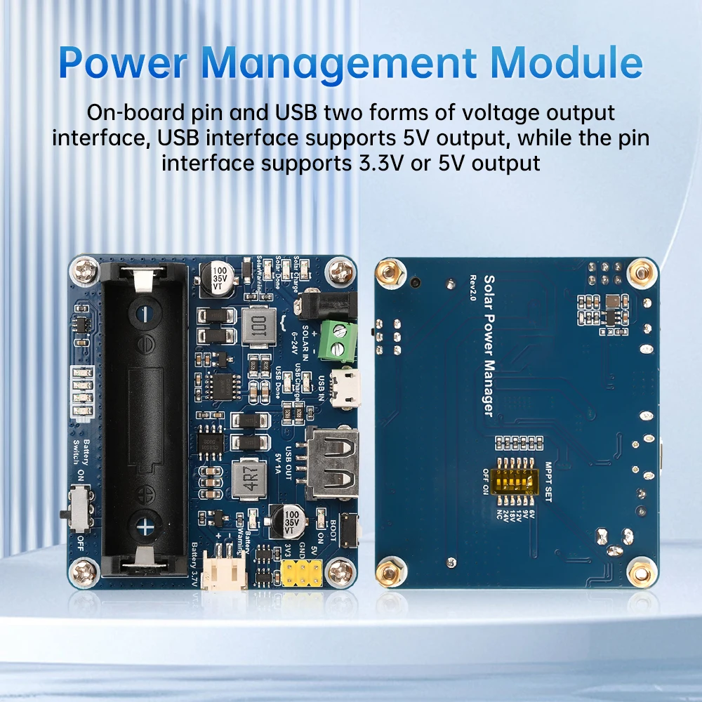 6V~24V Solar Panel Power Management Module Supports MPPT Function 850mAh Li-ion Battery For Arduino Jetson Raspberry Pi solar panel power module