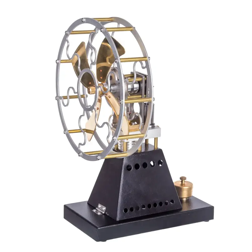 Vintage 4 Blades Heat Powered Stove Table Fan Stirling Engine model Science Experiment Toy 2