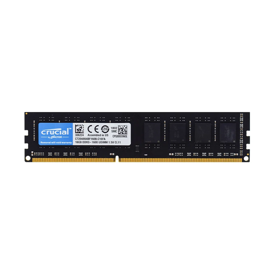 Crucial Memory RAM DDR3 16GB 1600MHz AMD CPU Motherboard Memory Ram PC3-12800 240pin 1.5V PC RAM Module