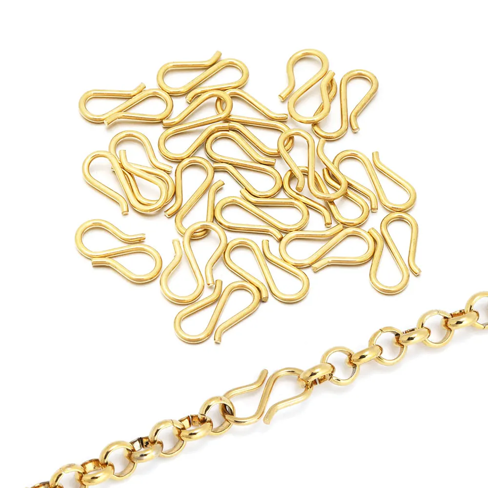 20Pcs Edelstahl S Form Haken Haken Ende Haken für DIY Halskette Schmuck Machen Liefert Großhandel – Detail 1