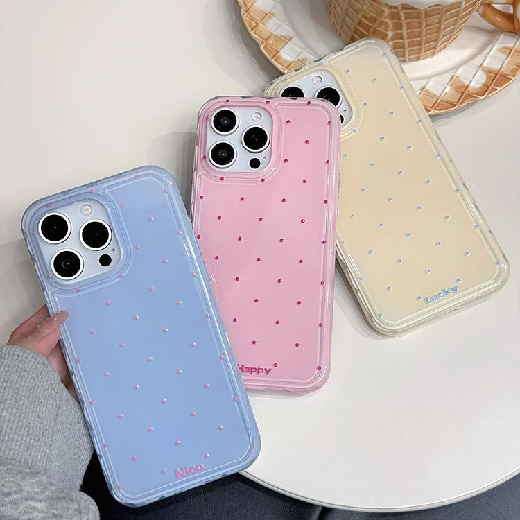 プチドット】パステルカラー グロススマホケース｜iPhone対応 #250801