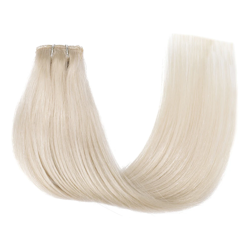 Trendy Hair Lace Clip-on Hair 25g 5pcs Ash Blonde #60 human hair clip in extensions blonde