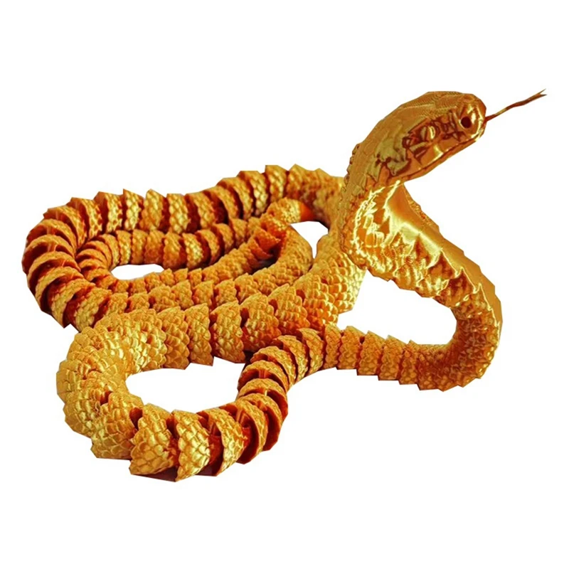 3D Printed Cobra,3D Printed Articulated Cobra, Posable Flexible Cobra Toys 6