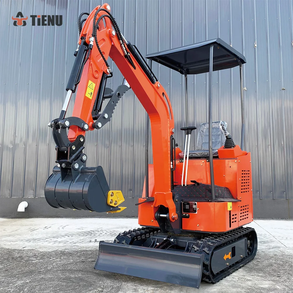 Компактний екскаватор для дрібних ферм Tienu Rubber Track Mini Excavator for Tight Urban Spaces