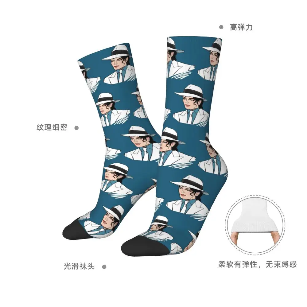 Michael Jackson Musicians Singers Dancers Socks Harajuku Stockings All Season Long Socks Accessories for Unisex Christmas Gifts