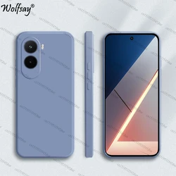 Shockproof Liquid Silicone TPU Back Case - Original Soft Protective Cover for Poco M7 Plus 5G (Lavender Grey)