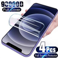 4Pcs Hydrogel Film Screen Protector For iPhone 11 12 13 14 15 Pro Max For iPhone 14 15 Plus 12 13 Mini 13 14 Pro Full Cover Film