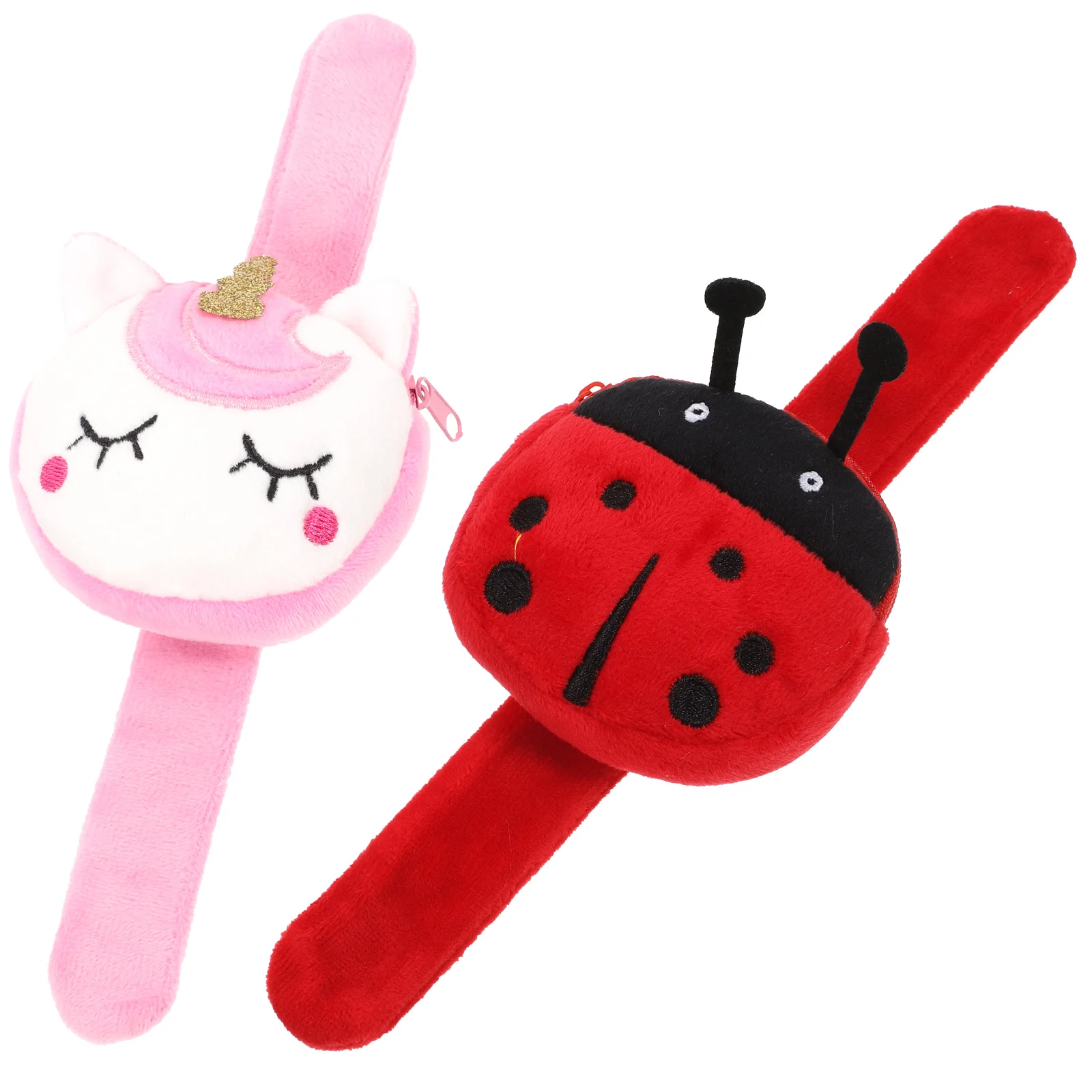 

Animal Slap Bracelet Coin Purse Ladybug Unicorn Plush Stuffed Animal Hugger Snap Wristband Wallet Kids Birthday Party Bracelets