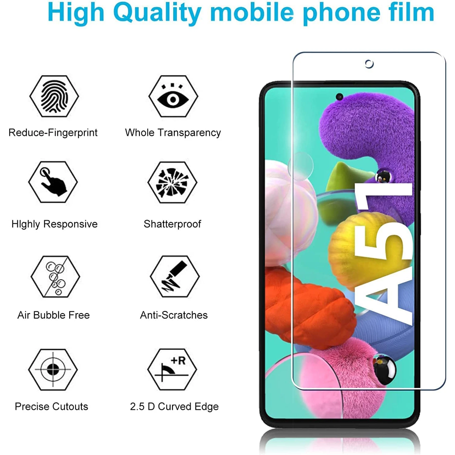 Premium Tempered Glass Screen Protector Film - 2 or 4 Pack