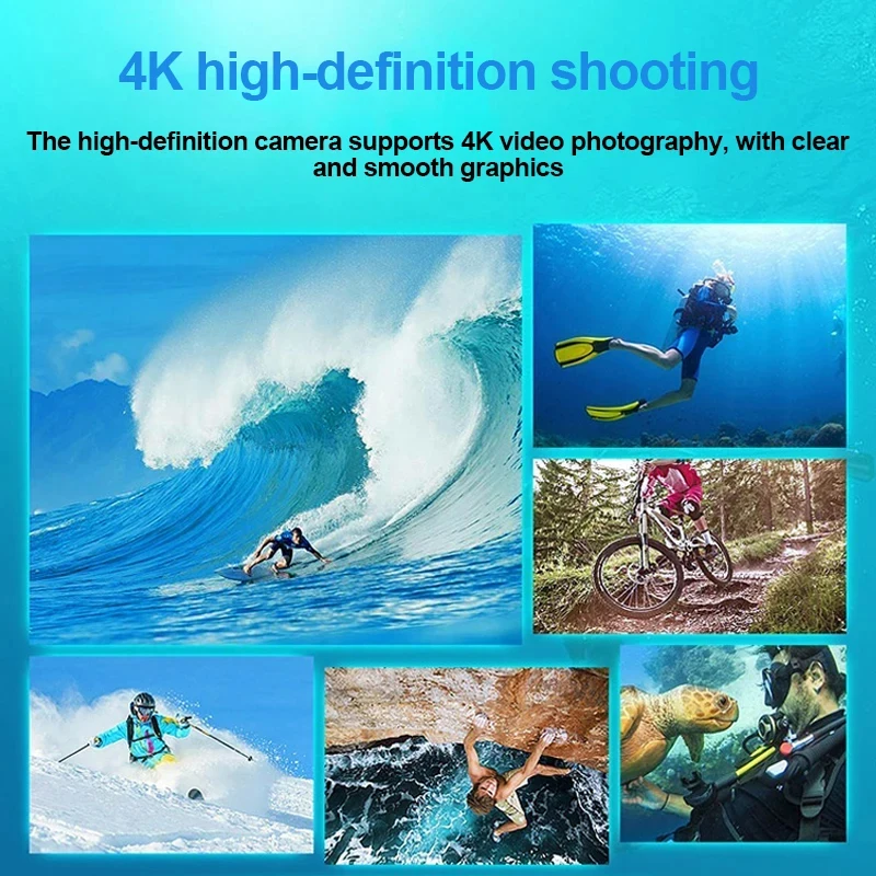 Waterproof Sports Camera HD 1080P 30FPS Mini Model 2.0inch Screen Underwater 30m Shooting Mini Camera Outdoor Kit Loop Recording