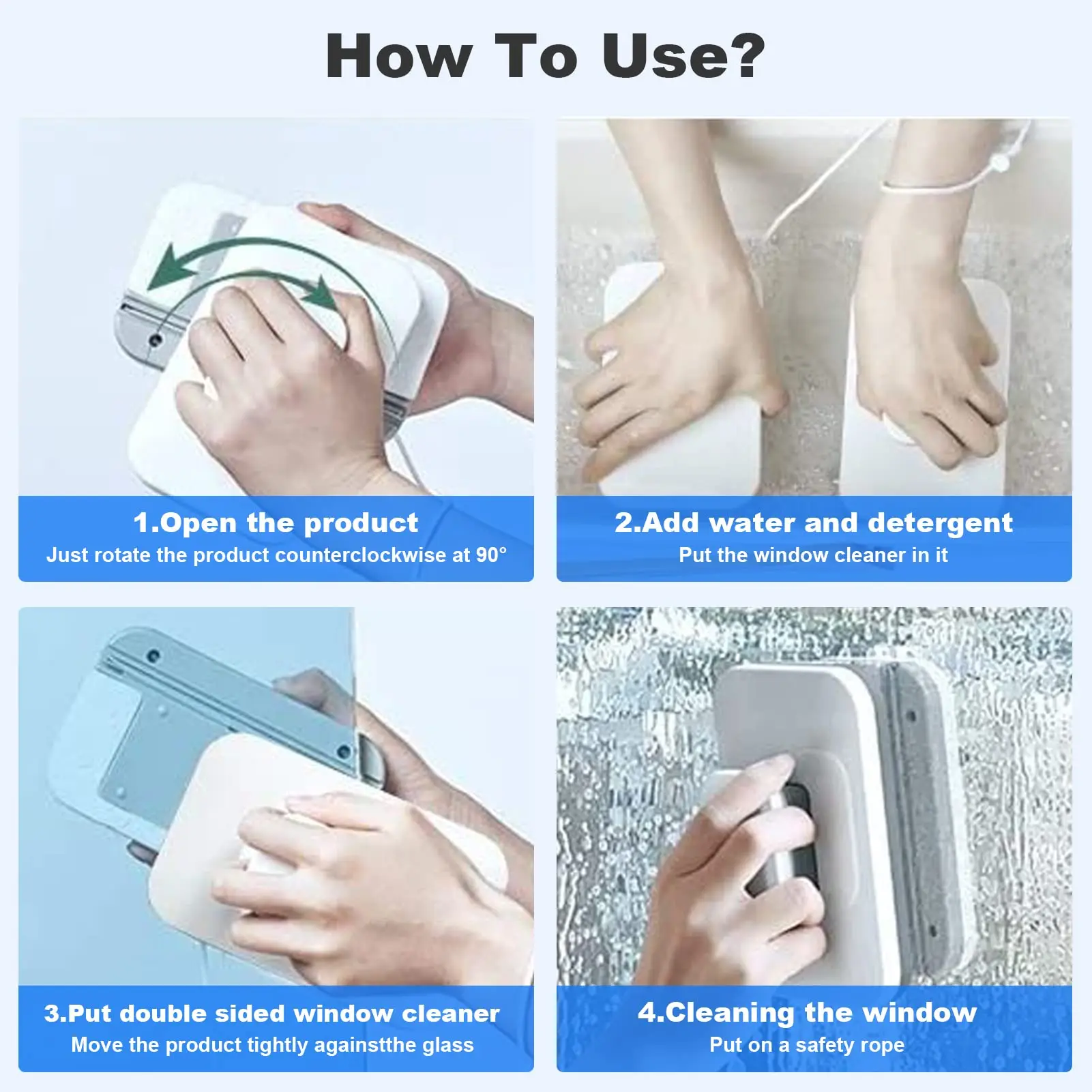 New Adjustable Double Sided Glass Cleaning Accessory for Home Use Magnetic Windscreen Wiper Cleaner Window Cleaning Tool