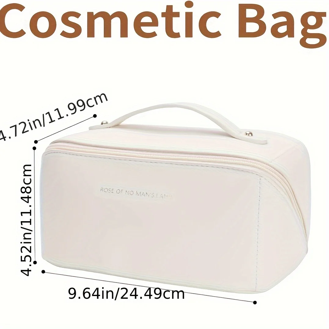 Beige Multi-Functional Portable Toiletry Bag, Chic Storage Makeup Bag, Fashionable Travel Cosmetics Storage Bag, Daily Use