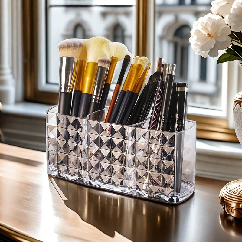 Transparent Lipstick Cosmetic Makeup Acrylic Makeup Brush Tool Storage Box Case Make-up Brush Holder Table Organizer Makeup Tool 4