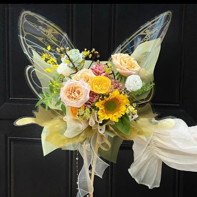 Flower Packing Material Bouquet Wrapping Paper Creative Butterfly Wings Shape Wedding Birthday Party DIY