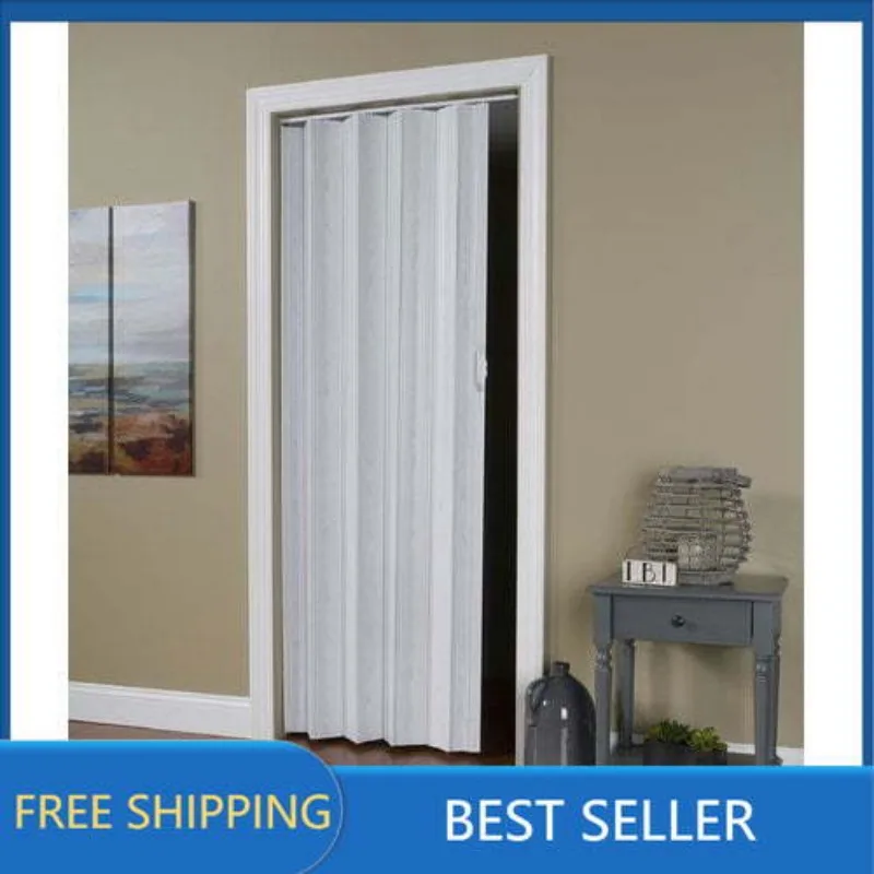 

ccordion Doors Homestyles Regent PVC Accordion Door Fits 36"wide x 80"high White Mist Woodgrain Color