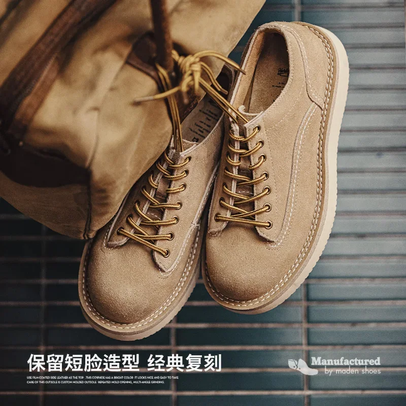 Autumn Winter Shoes Men&rsquo;s Work Ankle Boot Casual Shoes Outdoor Male's Sneakers Vintage Cow-Suede Leather Short Boots leather shoes