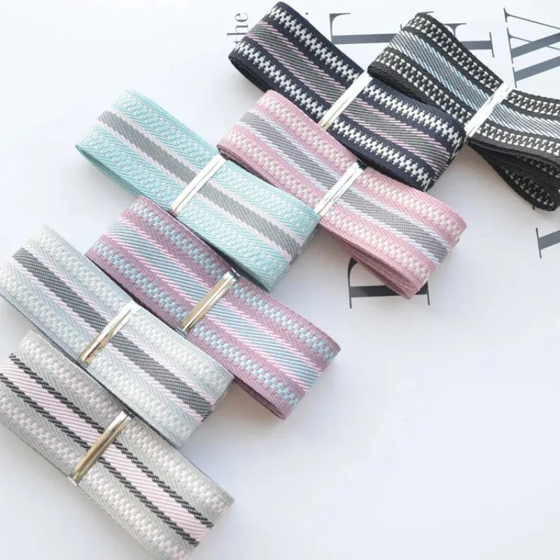 1''25mm Stripe Grosgrain Fabric Ribbon Embroidered Applique Sewing Craft Wedding Clothing Accessories Hair Bow Material 1-5Meter ribbon decoration grosgrain ribbon sewing ribbon