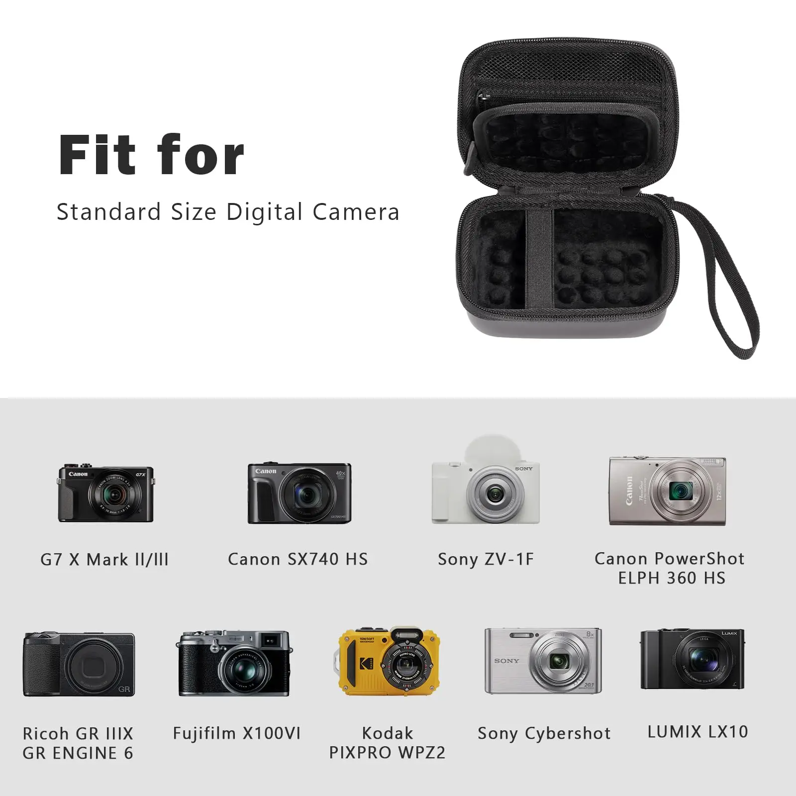 캐논 G7X 마크 III 마크 II,  사이버샷, 파워샷 SX740, 리코 GR III, 코닥 픽스프로용 하드쉘 디지털 카메라 케이스