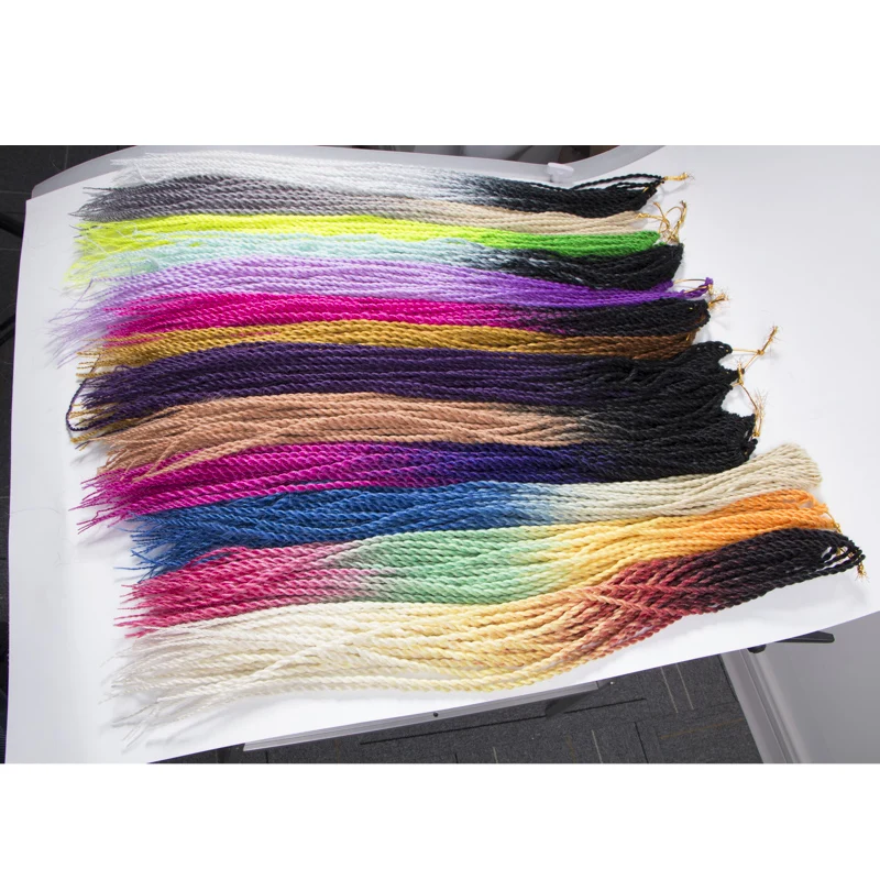 QP hair Ombre Senegalese Twist Hair Crochet braids 24 inch 30 Roots/pack Synthetic Braiding Hair for Women black Crotchet hair