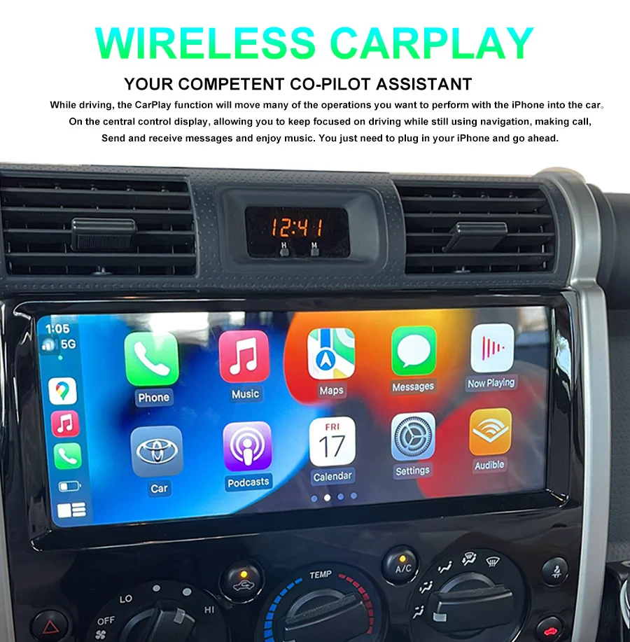 12.3inch Android 14 Screen For Toyota FJ Cruiser 2006-2019 Carplay