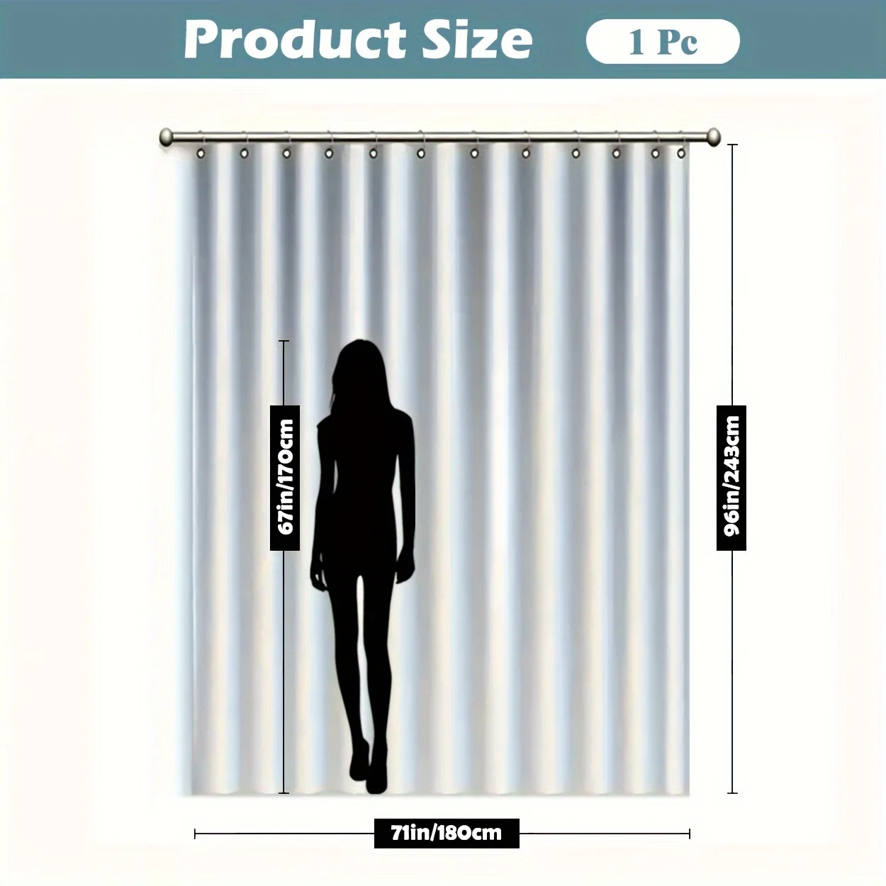 1pc Waterproof Outdoor Curtain, Modern Simple Style ForestPattern Curtain, Nature Themed Yard Curtain, Indoor AndOutdoor Patio 5
