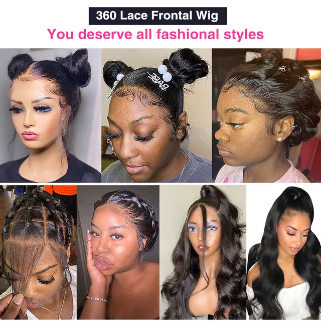 360 HD Lace Frontal Wig Brazilian Body Wave Lace Front Human Hair Wigs for Women Pre Plucked 13X4 Transparent Lace Front Wig 2