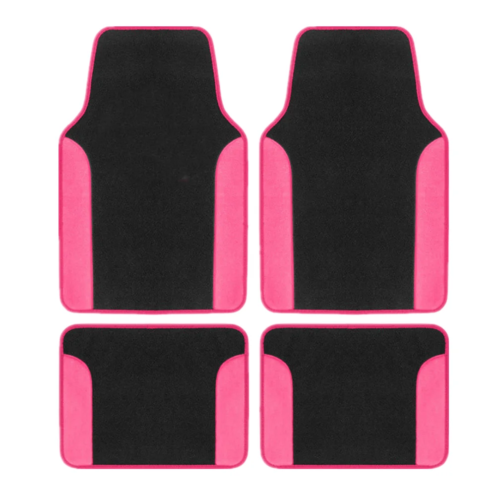 Tappetini Per Auto Rosa Tappeto Universale-Tappetini Per Auto In Ecopelle Bicolore Tappetini Eleganti Per Auto Camion Van Suv