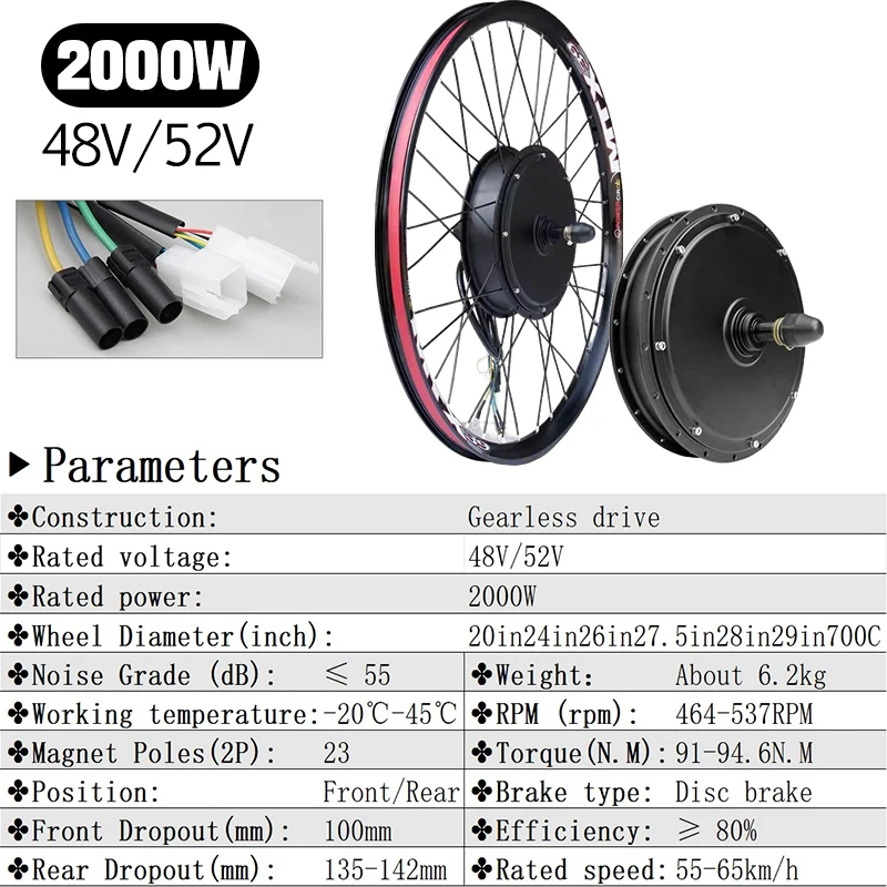 새로운 72V 5000W MTX39 전기 자전거 개조 부품 브러시리스 기어리스 리어 휠 허브 모터 (27.5인치 전기 자전거용)