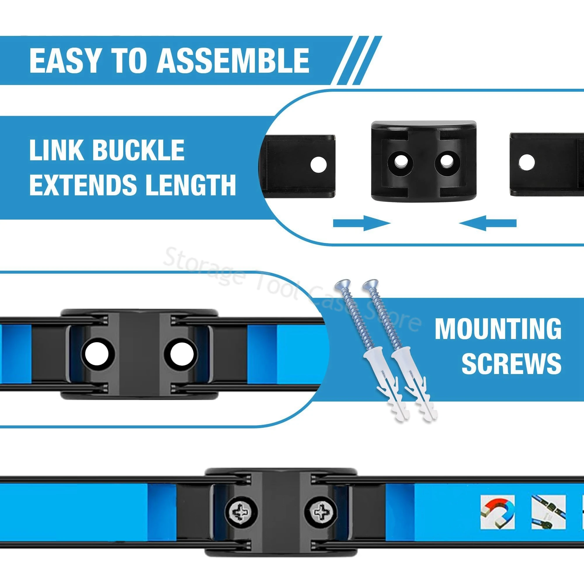 Magnetic Tool Holder Heavy Duty Tool Bar Long Strip Rack Garage Workshops Hardware Cabinet Prefabricated Warehouse