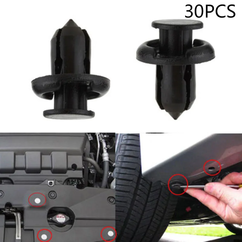 

30Pcs Auto Fasteners Rivets Clips Fastener Push Fender Retainer Bumper Clip Car Fender Liner Clip For Honda-Accord Civic-CR-V