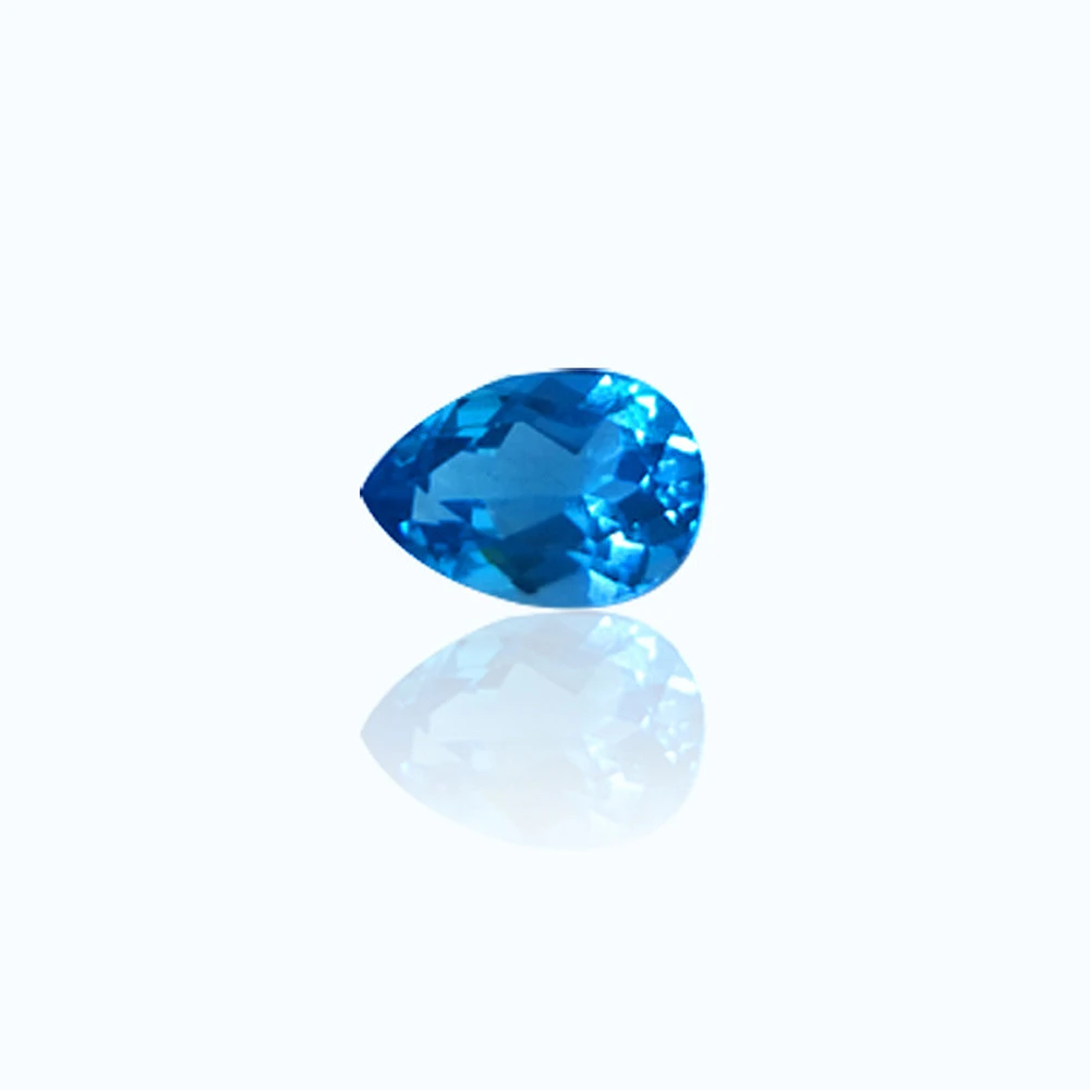 Real Natural Topaz Swiss Blue Semi-precious Stone Facted Pear 8x12mm Natural Topaz Swiss Blue Eye Clean Loose Gemstone 5pcs