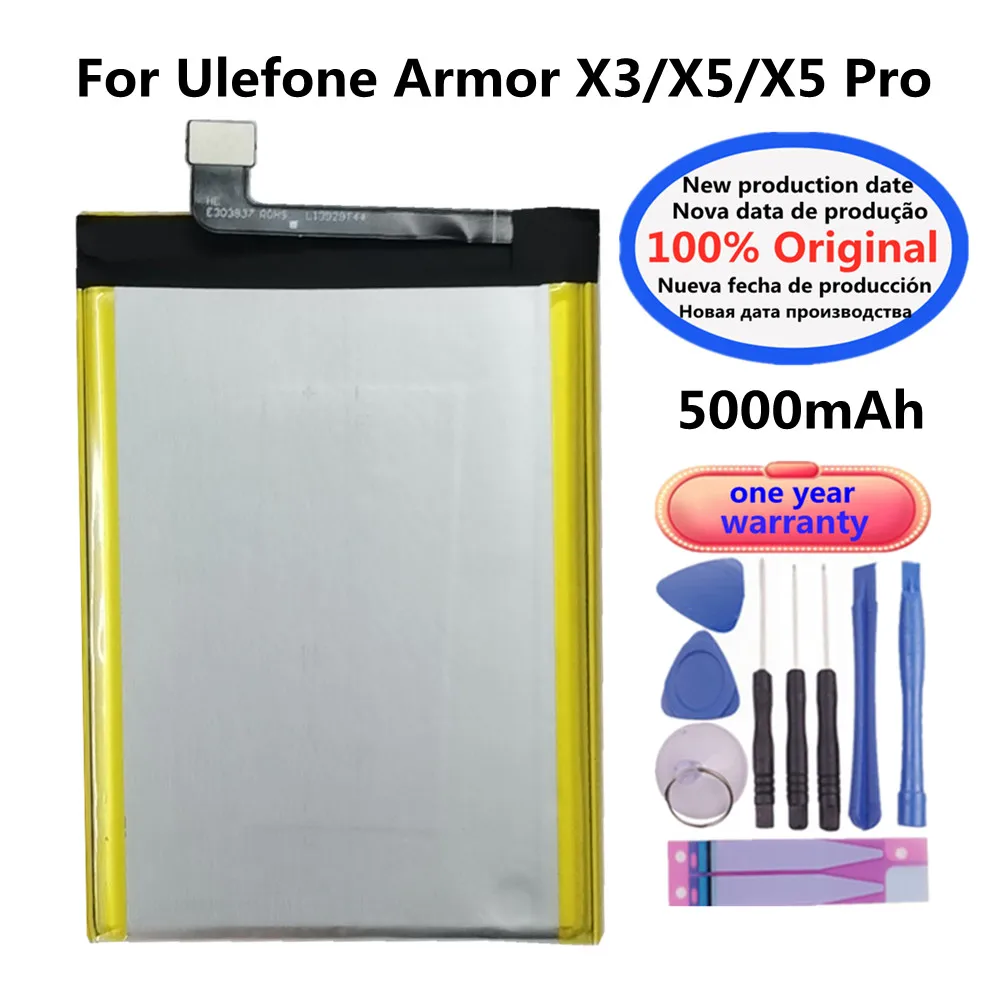 

New 100% Original Battery X 3 For Ulefone Armor X3 X5 / X5 Pro X 5 5000mAh Phone Battery Batteries Bateria In Stock + Tools