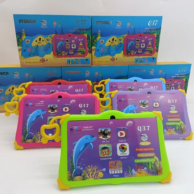 ATOUCH New 7-inch WIFI Tablet Children's Android Learning Education Tablet Memory 4GB Read-only Memory 128GB 1