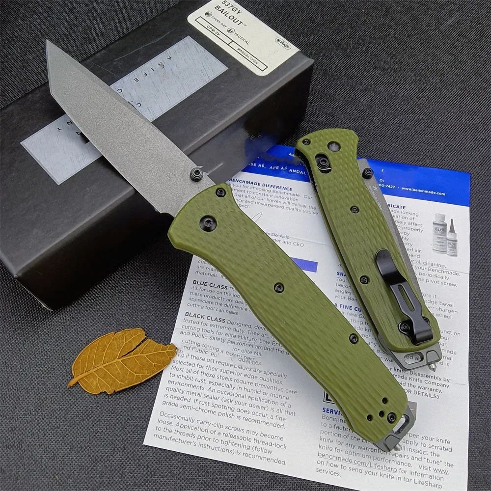 

BM 537 Bailout Survival Pocket Folding Knife Nylon Wave Fiber Handle Outdoor Self Defense Flipper Knife Camping Hunting EDC Tool