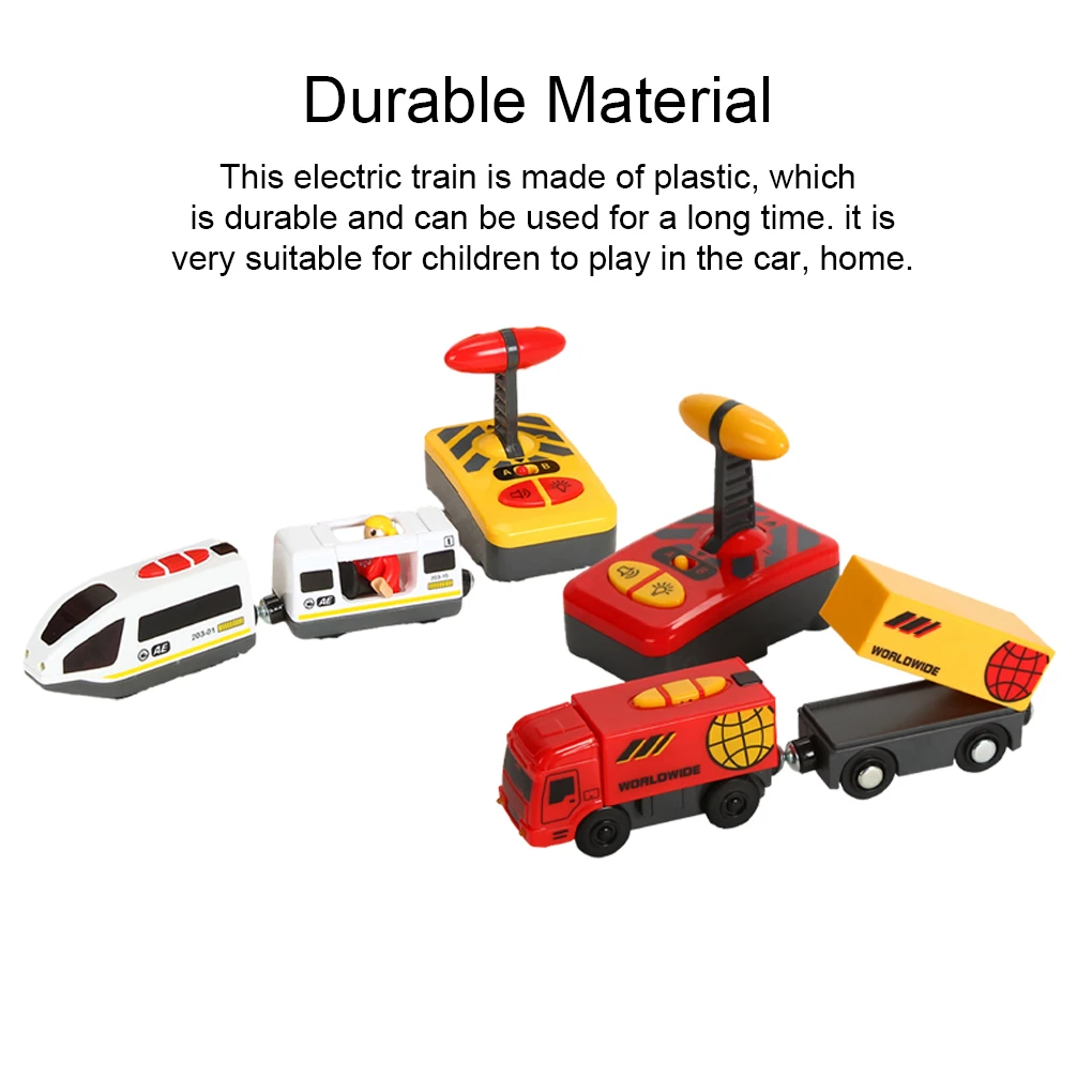 RC Electric Train Toy Railway Diecast Locomotive Children Gifts Wood Educational Sets Vehicles Kids Accessories electric train set