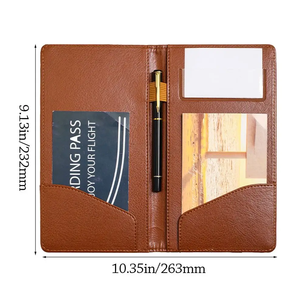 Fashion PU Leather Cash Receipt Folder Waterproof With Pen Insert Cash Book Storage Slot Thank You Printed Bill Folder Business