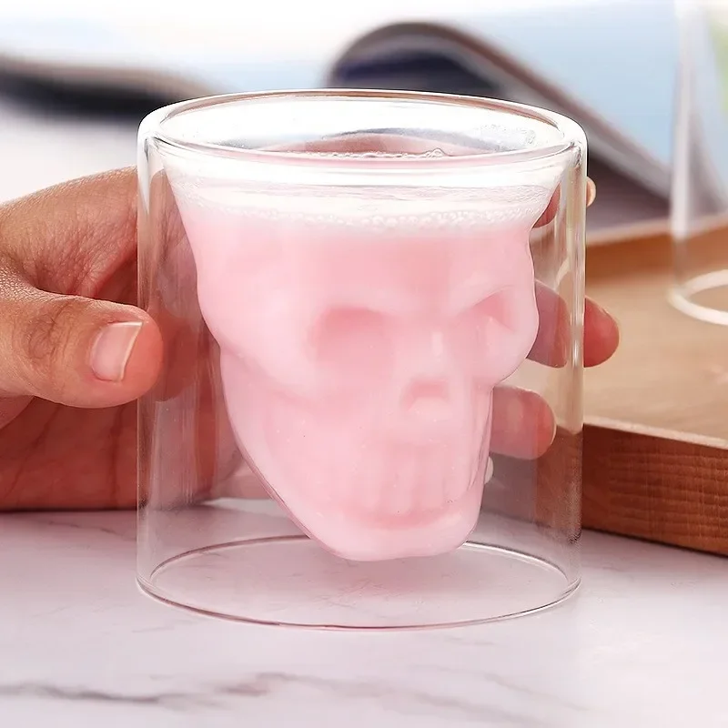 Lead Free Glass Creative Skull Cup Capacity Beer Cups Tea Mug Cocktail Wine Heat Resistant Coffee Mugs For Gift Glass Cup