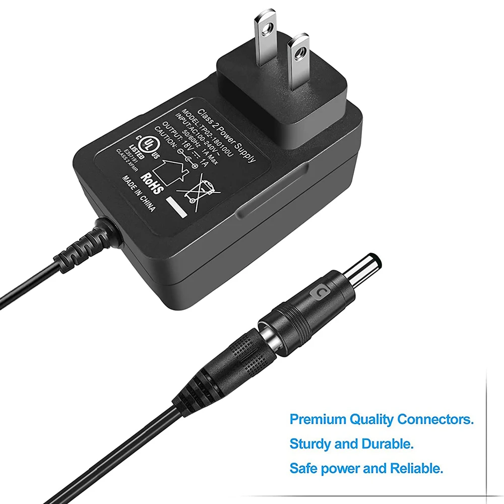 18V 1A Power Supply Adapter， Wall Charger DC Plug