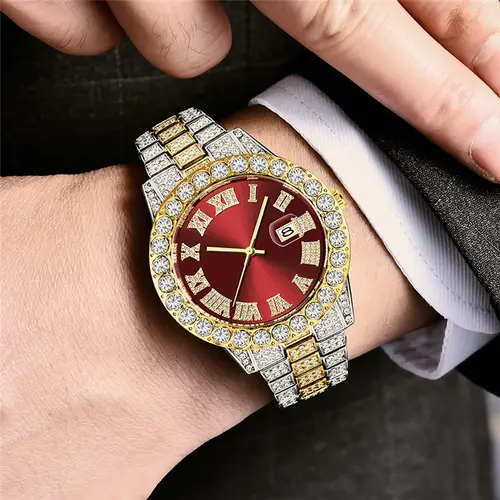 2pcs Fashion Diamond Men Women Watches Gold Watch Ladies Wrist Watch Luxury Rhinestone Unisex Bracelet Watches Female Clock - Image 5