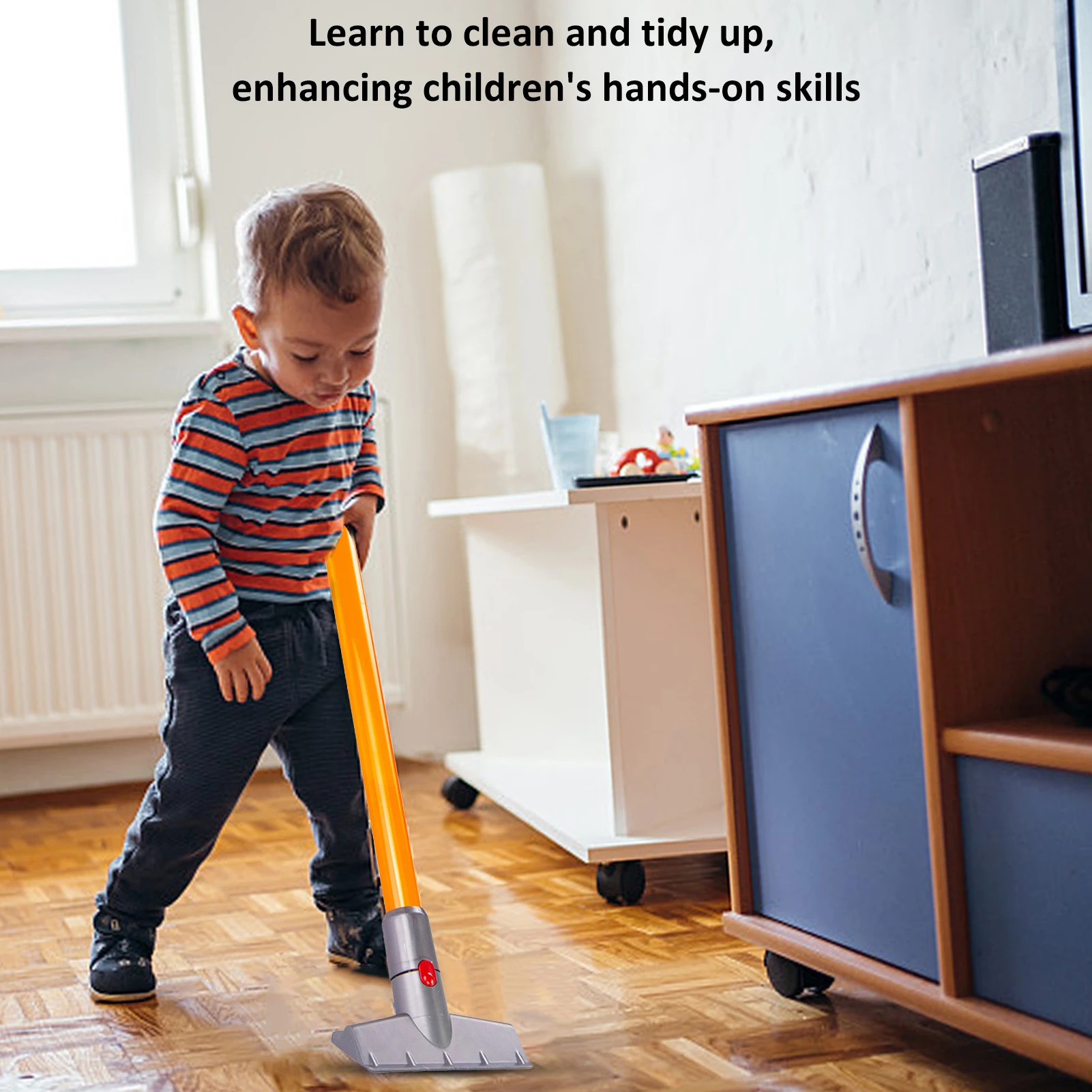 Toy Vacuum 3 In-1 Kids Vacuum Cleaner Set That Really Works Cordless Interactive Toy for Children