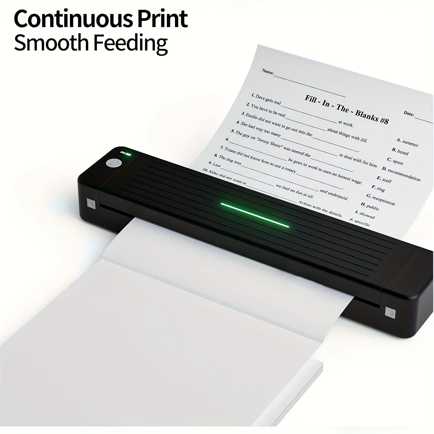100/200 Sheets Thermal Paper, Continuous Folding, for A4 Portable Printers, Compatible with Portable Thermal A4 Printers