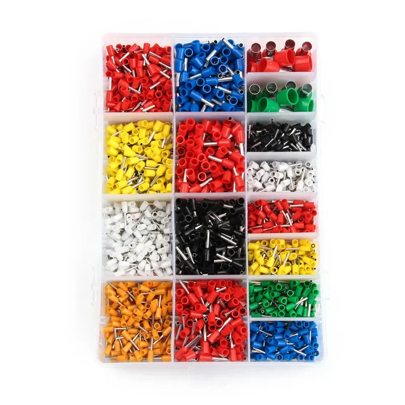 Bootlace, Cooper Ferrules Kit, Terminais de cabo Pin End, 22-5AWG, 2120pcs