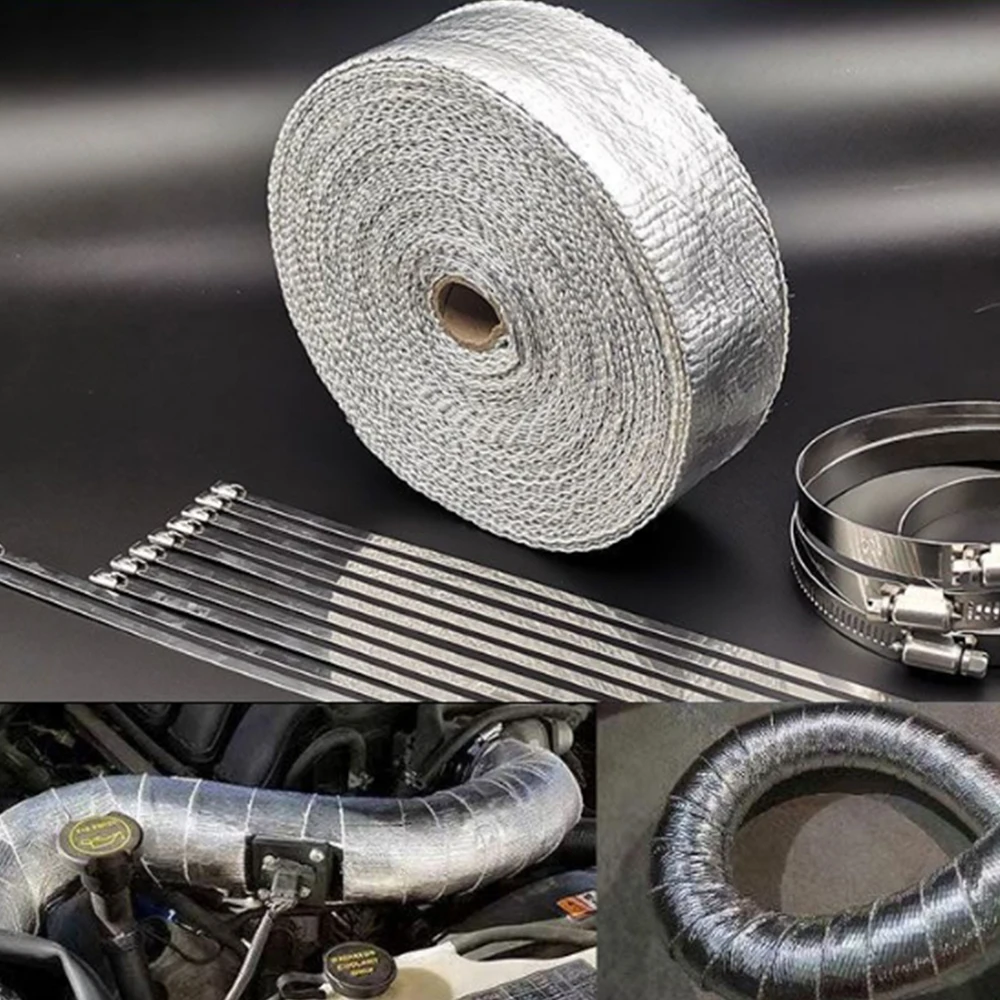 Diesel heater exhaust pipe Air Diesel Parking Heater Exhaust Pipe Tube Gas Vent Hose Aluminum Foil Sleeve Hose Clamp Car Heater