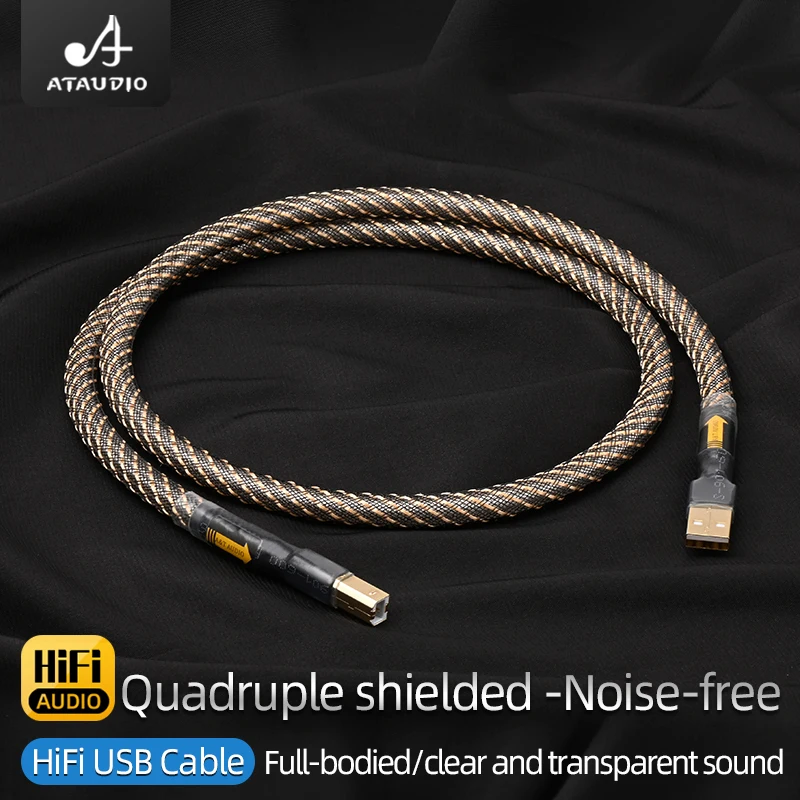 HiFi USB DAC Cable High Purity OFC Silver Plated Noise-free Type A-B A-C C-B C-C Jack for Mixer Computer