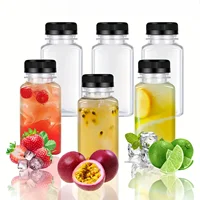 6pcs Leak-Proof Clear Plastic Juice Bottles-Perfect For Juicing, Smoothies, Milk Homemade and Other Beverages Portable for Out