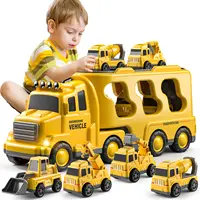 Diecast Carrier Truck Toys Cars Engineering Vehicles Excavator Bulldozer Truck Model Sets Educational Toys For Toddler Kids Gift 1